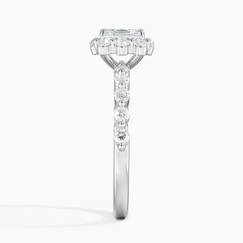1.50 Karat Asscher Halo Tasarım Tektaş Laboratuvar Pırlanta Yüzük 18K -Mirara - Bold Diamonds