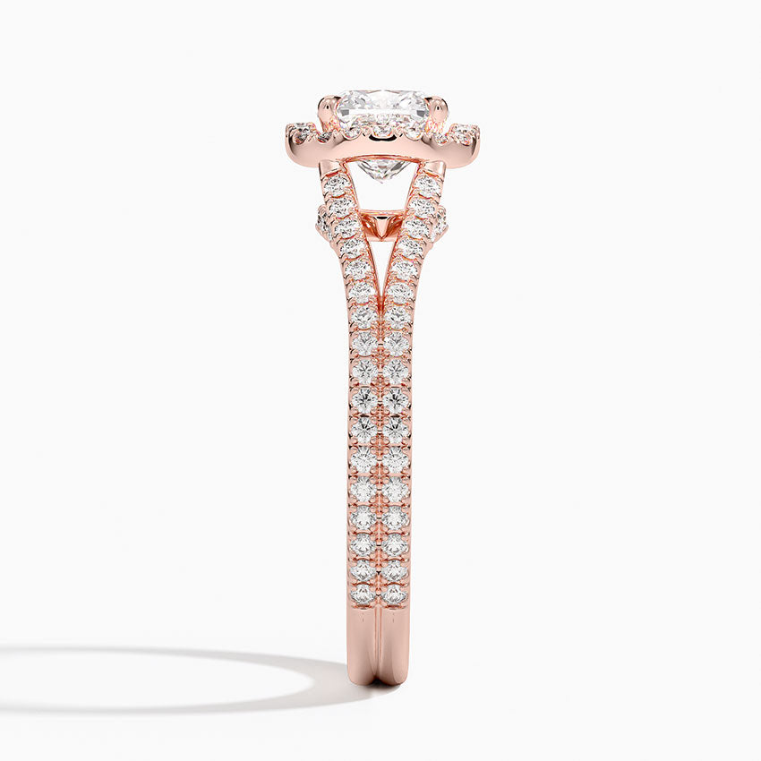 1,50 Karat Cushion Halo Tasarım Tektaş Laboratuvar Pırlanta Yüzük 18K -Aurelia - Bold Diamonds
