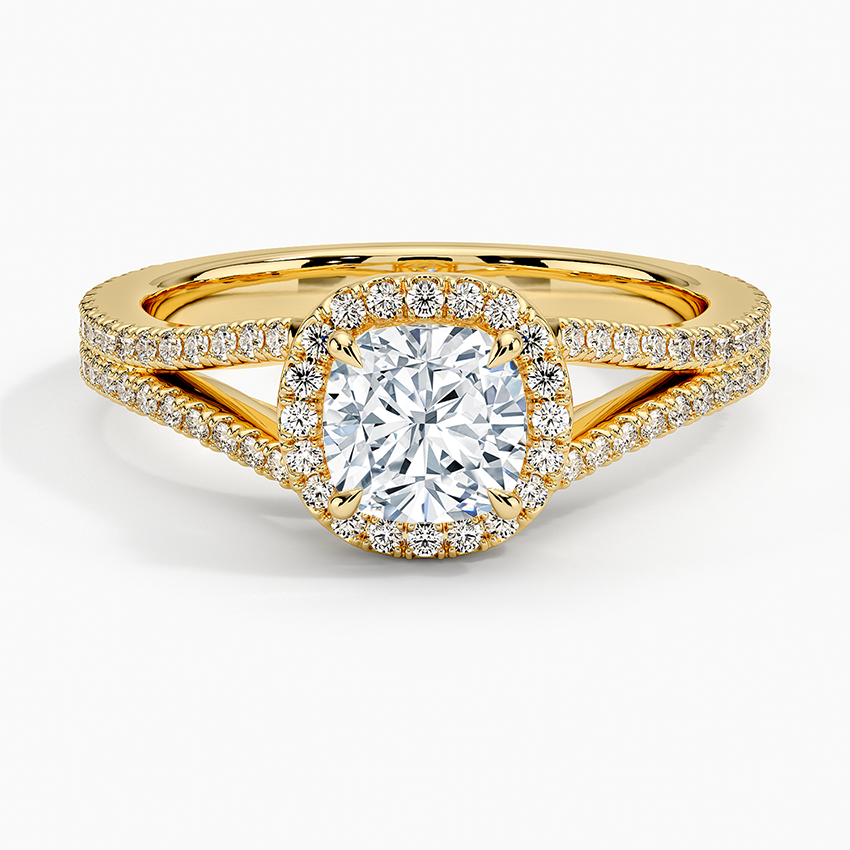 1,50 Karat Cushion Halo Tasarım Tektaş Laboratuvar Pırlanta Yüzük 18K -Aurelia - Bold Diamonds
