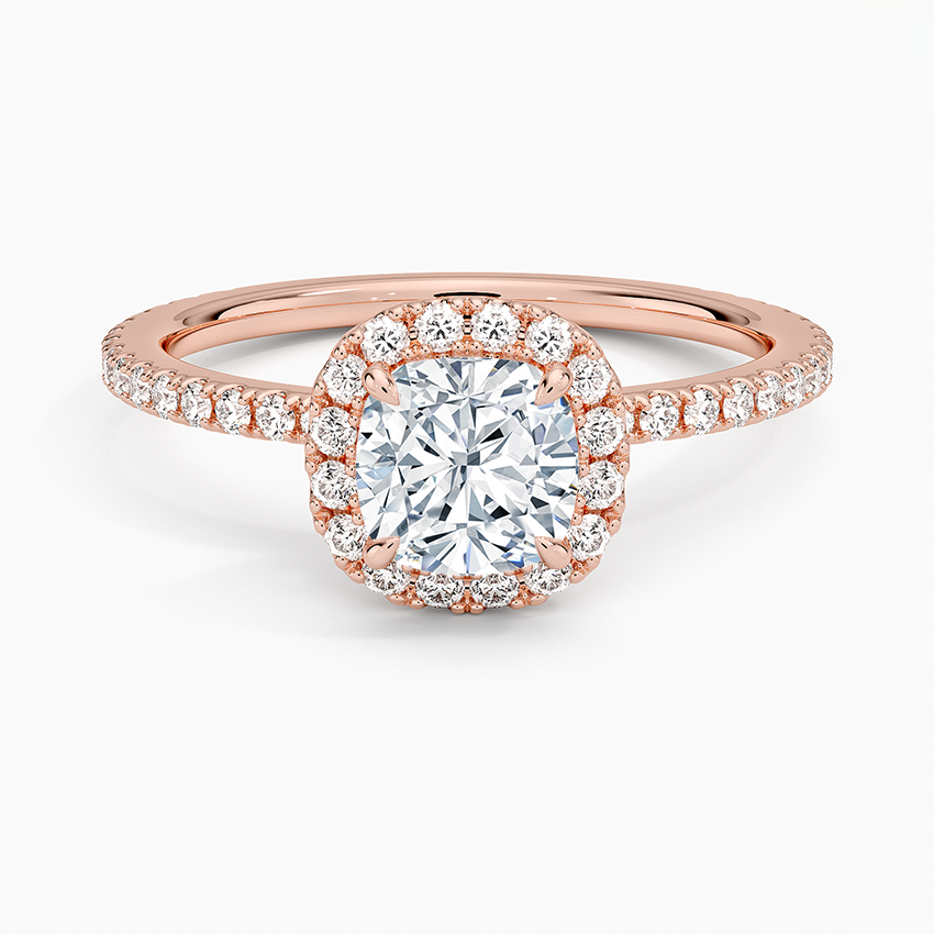 1,50 Karat Cushion Halo Tasarım Tektaş Laboratuvar Pırlanta Yüzük 18K -Celestia - Bold Diamonds