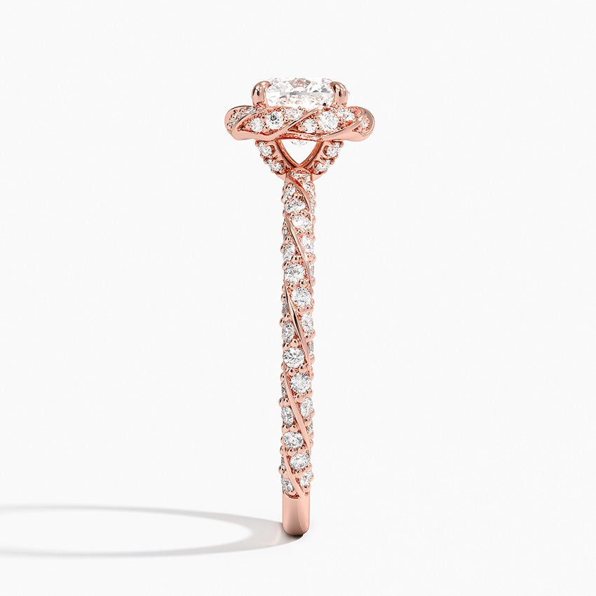 1.50 Karat Cushion Halo Tasarım Tektaş Laboratuvar Pırlanta Yüzük 18k -Elyra - Bold Diamonds