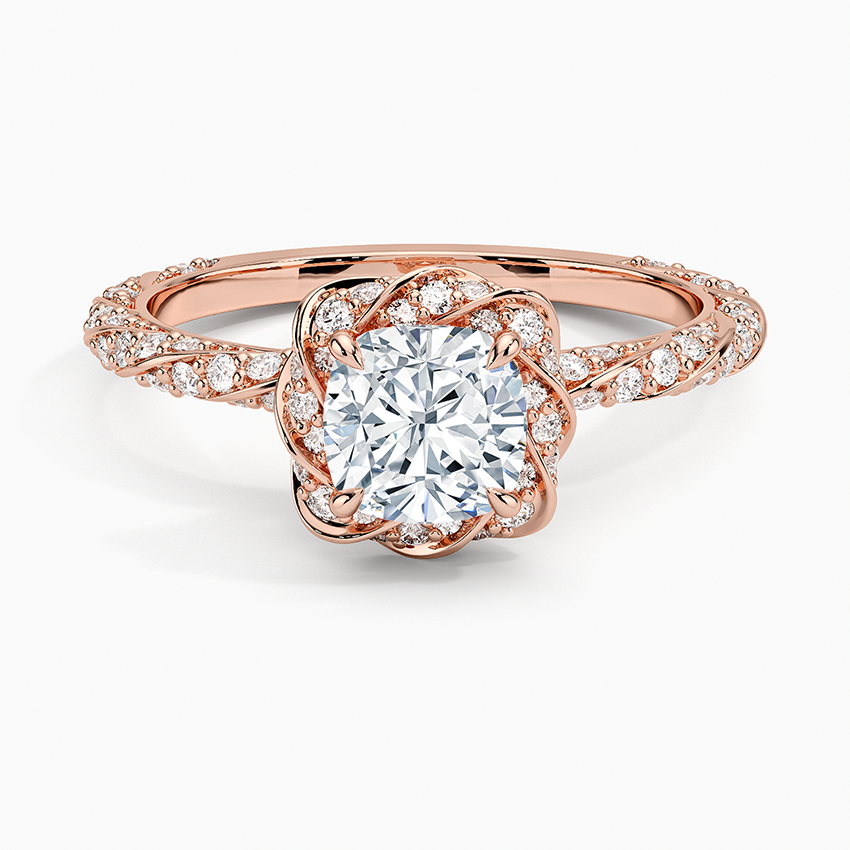 1.50 Karat Cushion Halo Tasarım Tektaş Laboratuvar Pırlanta Yüzük 18k -Elyra - Bold Diamonds