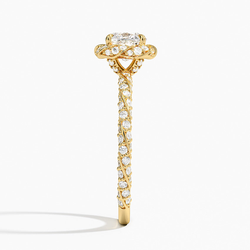 1.50 Karat Cushion Halo Tasarım Tektaş Laboratuvar Pırlanta Yüzük 18k -Elyra - Bold Diamonds