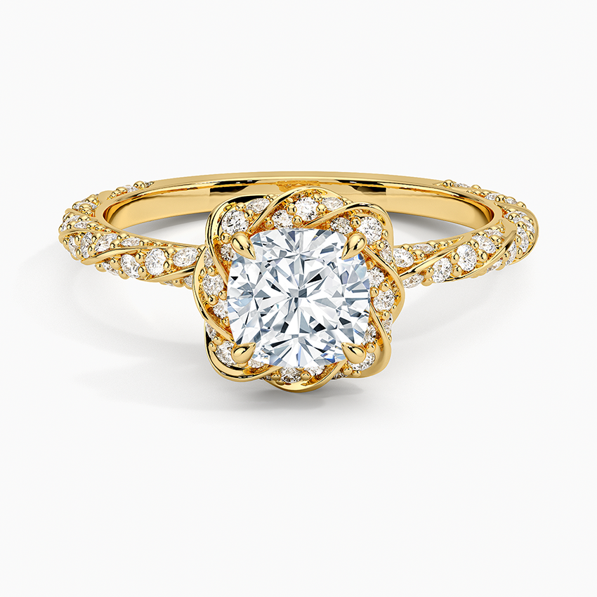 1.50 Karat Cushion Halo Tasarım Tektaş Laboratuvar Pırlanta Yüzük 18k -Elyra - Bold Diamonds