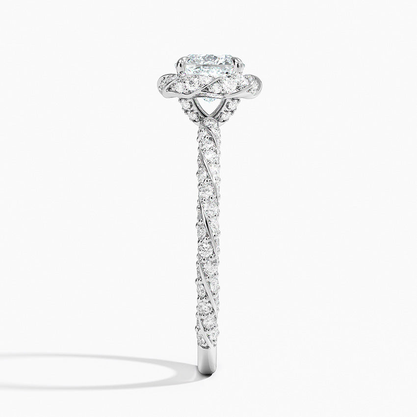 1.50 Karat Cushion Halo Tasarım Tektaş Laboratuvar Pırlanta Yüzük 18k -Elyra - Bold Diamonds