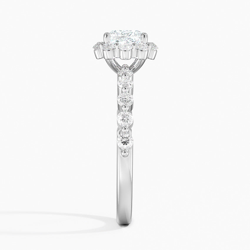 1.50 Karat Cushion Halo Tasarım Tektaş Laboratuvar Pırlanta Yüzük 18K -Mirara - Bold Diamonds