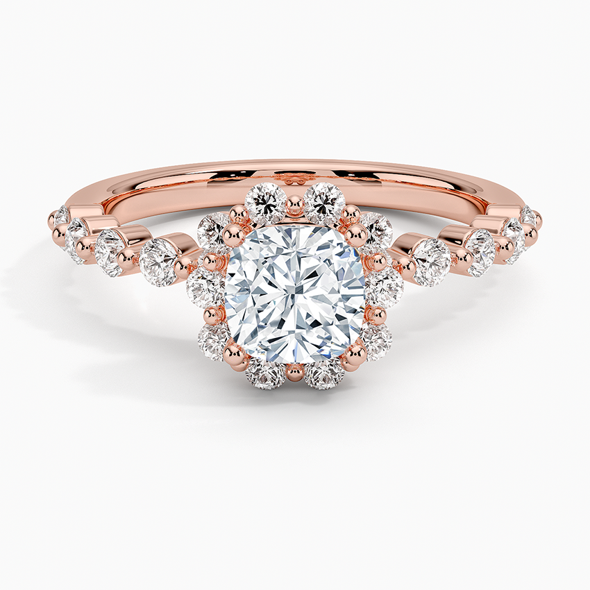 1.50 Karat Cushion Halo Tasarım Tektaş Laboratuvar Pırlanta Yüzük 18K -Mirara - Bold Diamonds