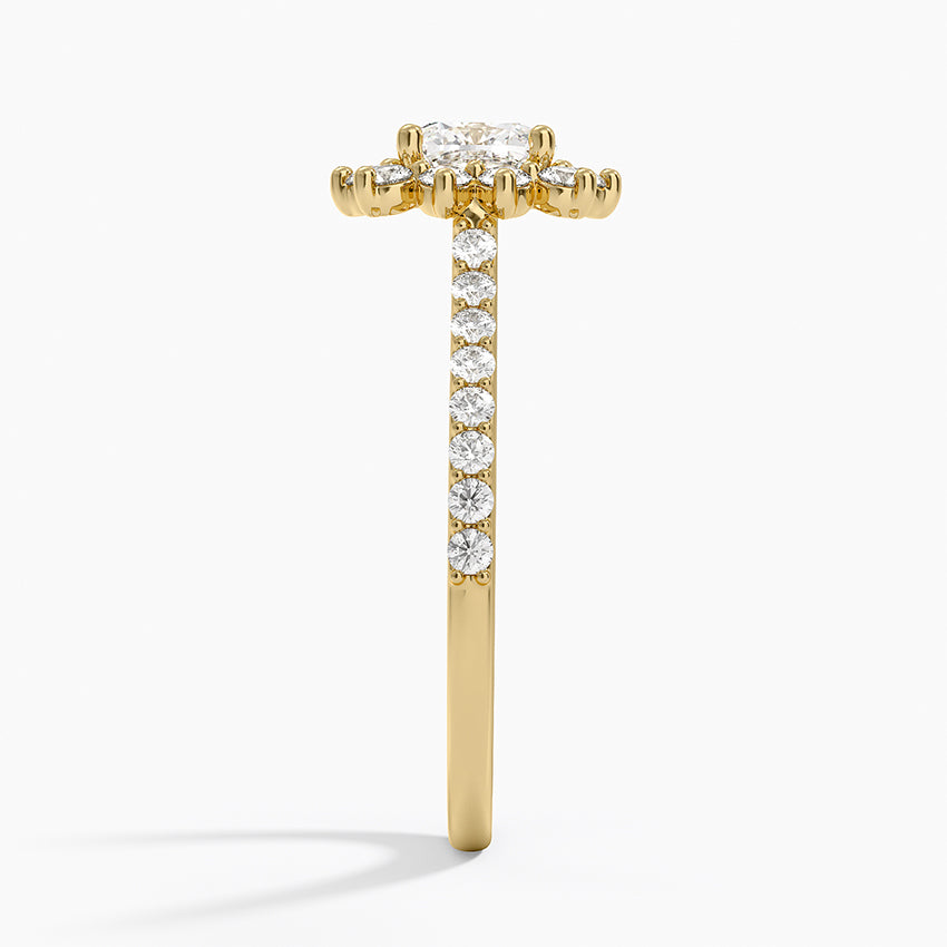 1,50 Karat Cushion Halo Tasarım Tektaş Laboratuvar Pırlanta Yüzük 18K -Seraphina - Bold Diamonds