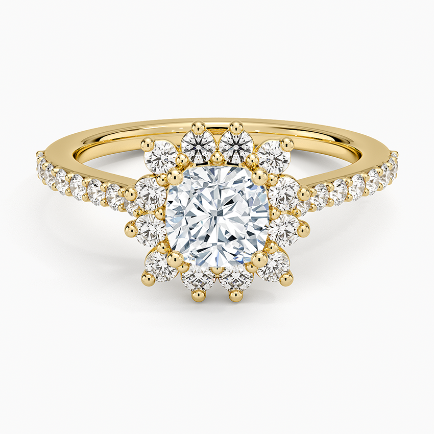 1,50 Karat Cushion Halo Tasarım Tektaş Laboratuvar Pırlanta Yüzük 18K -Seraphina - Bold Diamonds