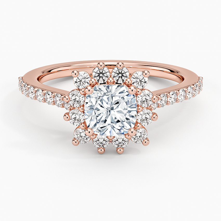 1,50 Karat Cushion Halo Tasarım Tektaş Laboratuvar Pırlanta Yüzük 18K -Seraphina - Bold Diamonds