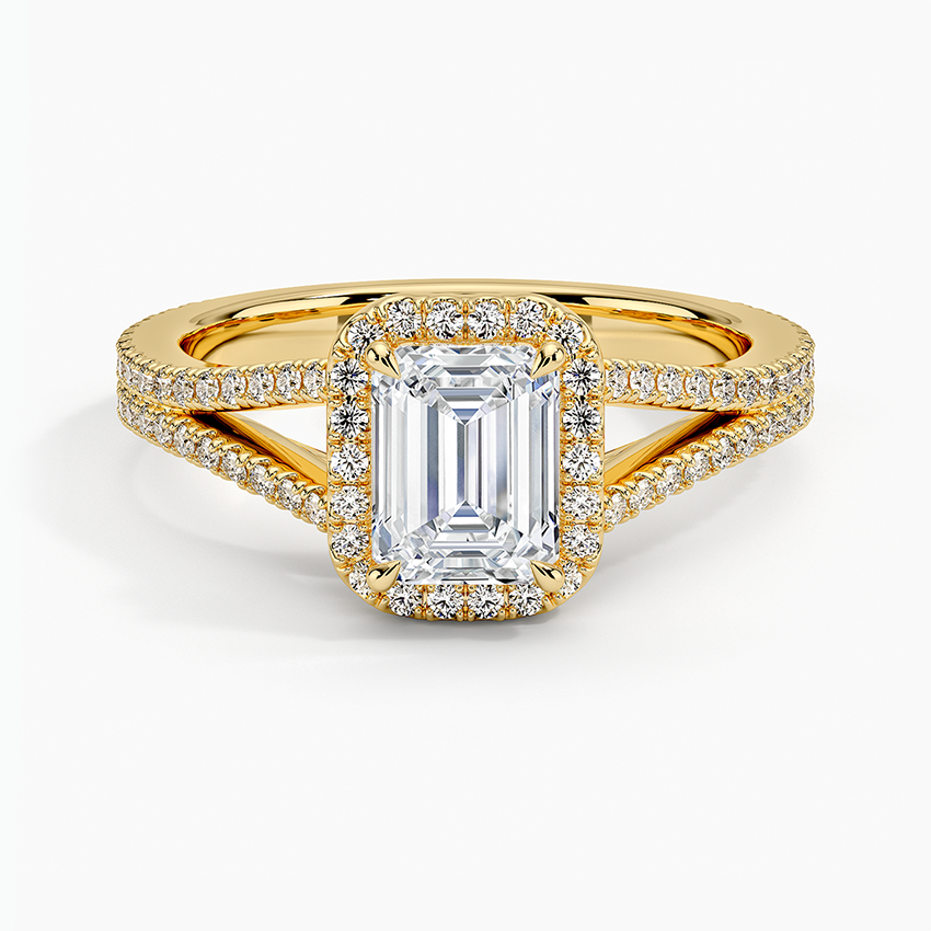 1,50 Karat Emerald Halo Tasarım Tektaş Laboratuvar Pırlanta Yüzük 18K - Aurelia - Bold Diamonds