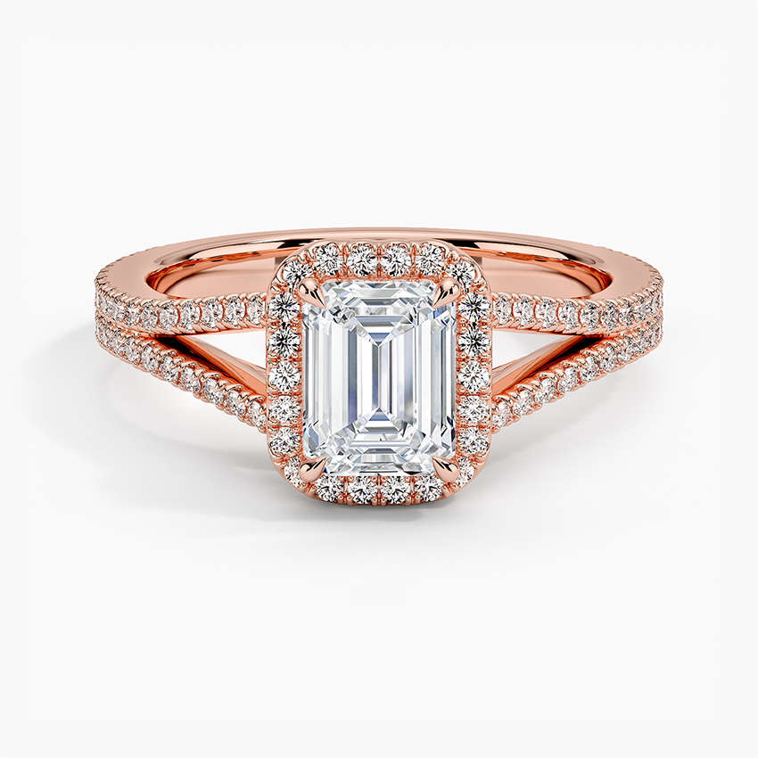 1,50 Karat Emerald Halo Tasarım Tektaş Laboratuvar Pırlanta Yüzük 18K - Aurelia - Bold Diamonds