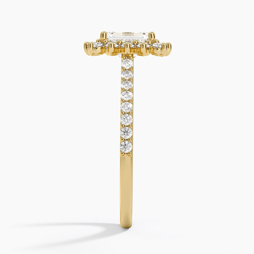 1,50 Karat Emerald Halo Tasarım Tektaş Laboratuvar Pırlanta Yüzük 18K -Seraphina - Bold Diamonds
