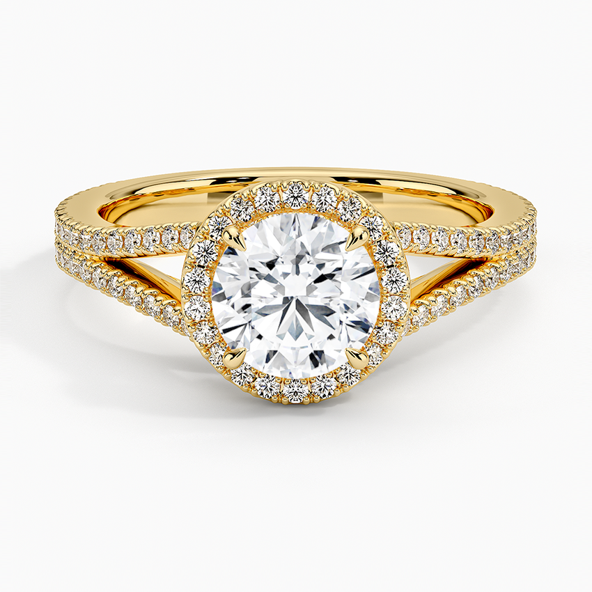 1,50 Karat Halo Tasarım Tektaş Laboratuvar Pırlanta Yüzük 18K -Aurelia - Bold Diamonds