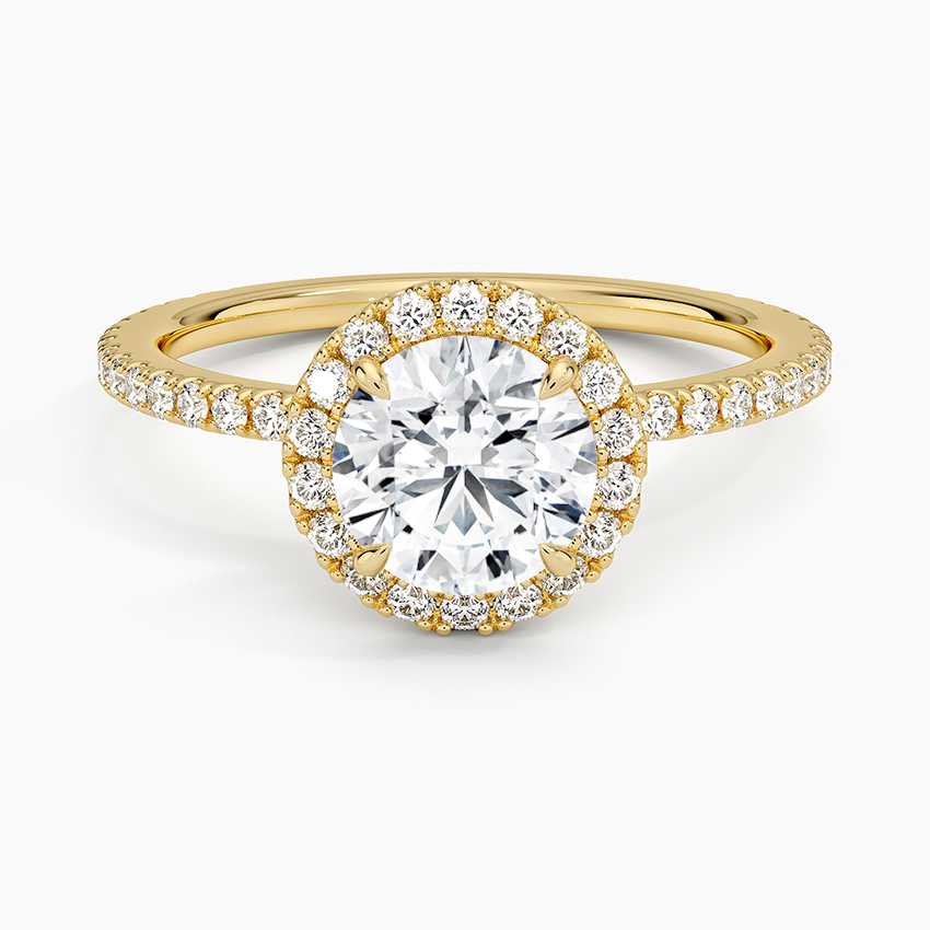 1,50 Karat Halo Tasarım Tektaş Laboratuvar Pırlanta Yüzük 18K-Celestia - Bold Diamonds