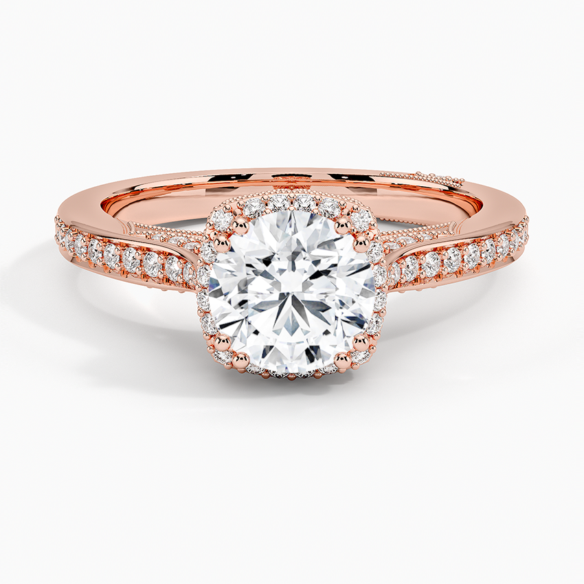 1.50 Karat Halo Tasarım Tektaş Laboratuvar Pırlanta Yüzük 18K -Clarella - Bold Diamonds