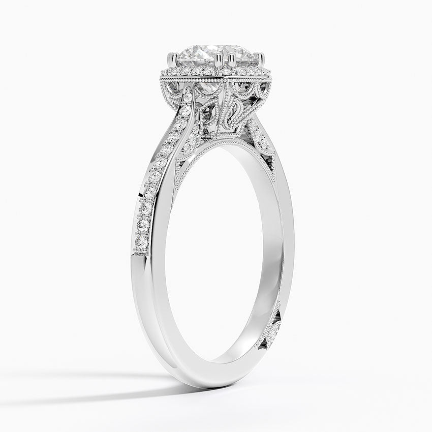 1.50 Karat Halo Tasarım Tektaş Laboratuvar Pırlanta Yüzük 18K -Clarella - Bold Diamonds