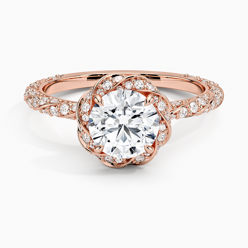 1.50 Karat Halo Tasarım Tektaş Laboratuvar Pırlanta Yüzük 18k -Elyra - Bold Diamonds