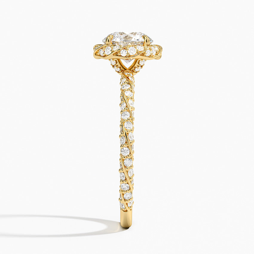 1.50 Karat Halo Tasarım Tektaş Laboratuvar Pırlanta Yüzük 18k -Elyra - Bold Diamonds