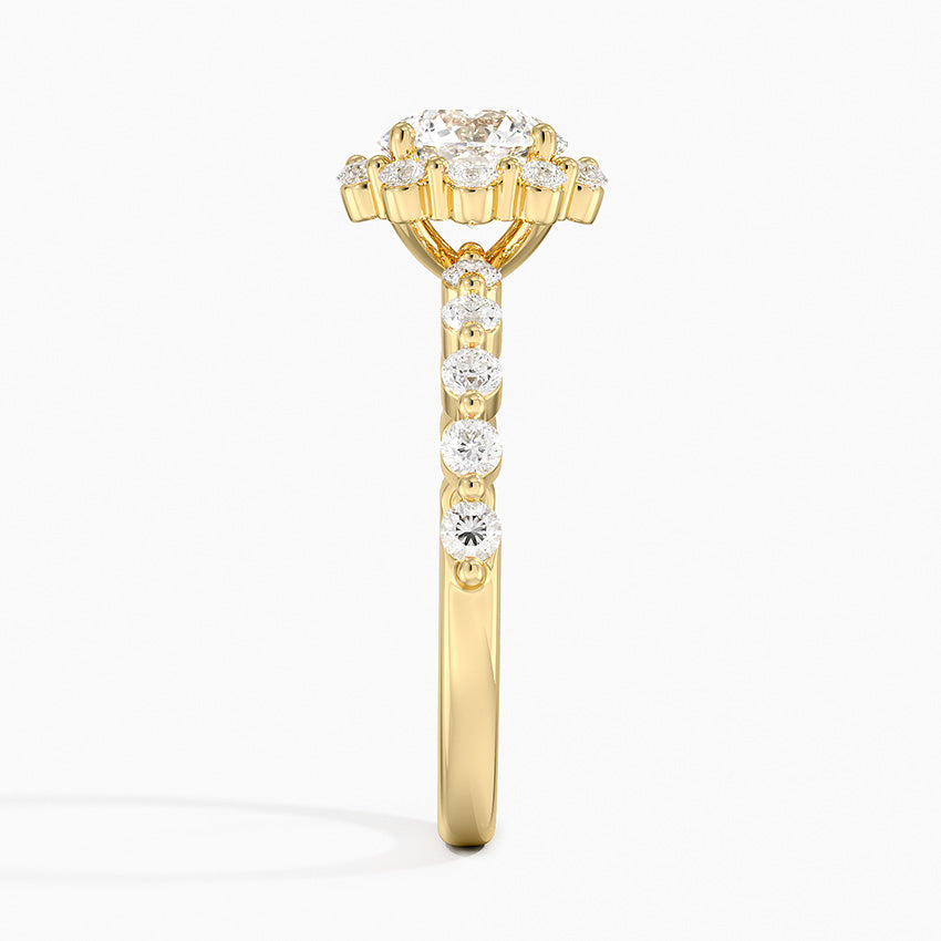 1.50 Karat Halo Tasarım Tektaş Laboratuvar Pırlanta Yüzük 18K -Mirara - Bold Diamonds