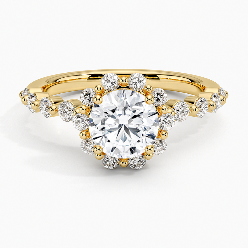 1.50 Karat Halo Tasarım Tektaş Laboratuvar Pırlanta Yüzük 18K -Mirara - Bold Diamonds