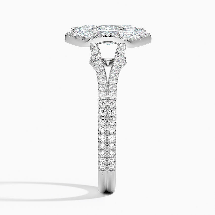 1,50 Karat Marquise Halo Tasarım Tektaş Laboratuvar Pırlanta Yüzük 18K - Aurelia - Bold Diamonds