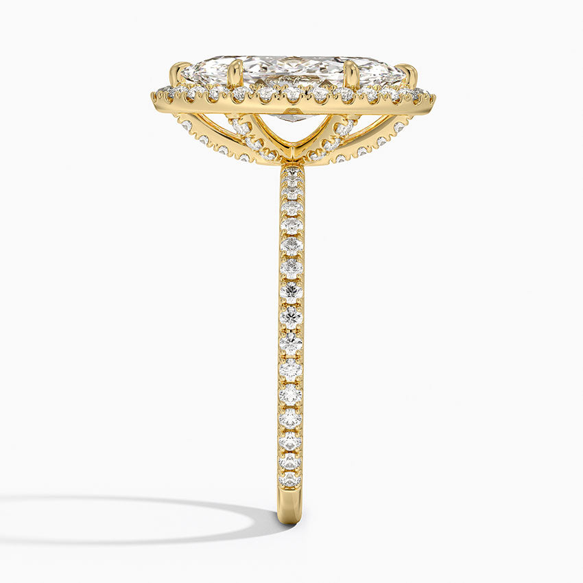1,50 Karat Marquise Halo Tasarım Tektaş Laboratuvar Pırlanta Yüzük 18K - Celestia - Bold Diamonds