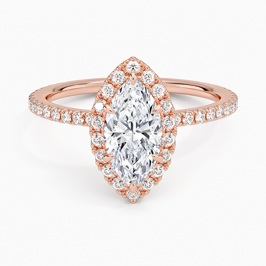 1,50 Karat Marquise Halo Tasarım Tektaş Laboratuvar Pırlanta Yüzük 18K - Celestia - Bold Diamonds