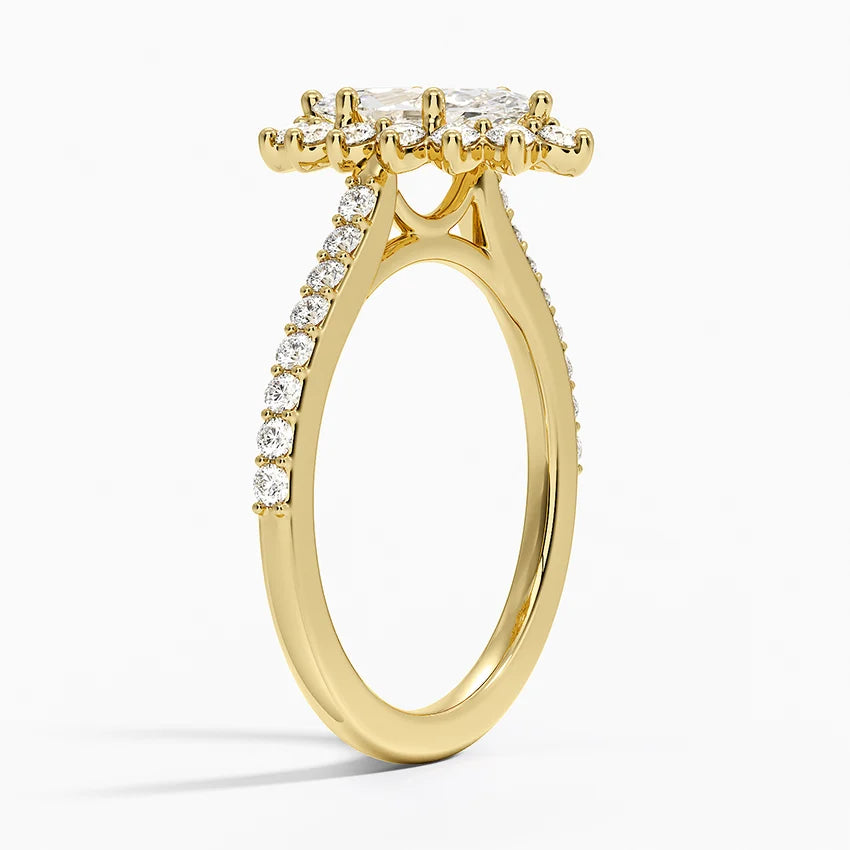 1,50 Karat Marquise Halo Tasarım Tektaş Laboratuvar Pırlanta Yüzük 18K -Seraphina - Bold Diamonds