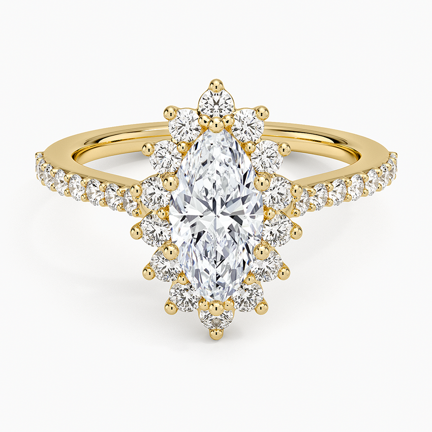 1,50 Karat Marquise Halo Tasarım Tektaş Laboratuvar Pırlanta Yüzük 18K -Seraphina - Bold Diamonds