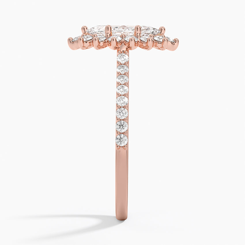 1,50 Karat Marquise Halo Tasarım Tektaş Laboratuvar Pırlanta Yüzük 18K -Seraphina - Bold Diamonds