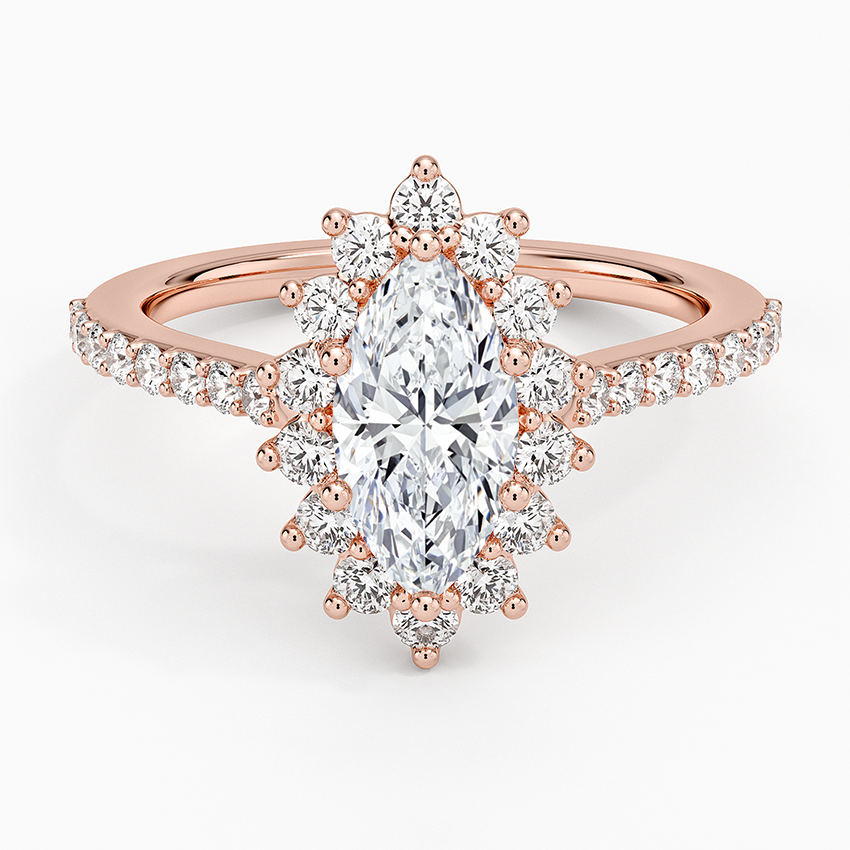 1,50 Karat Marquise Halo Tasarım Tektaş Laboratuvar Pırlanta Yüzük 18K -Seraphina - Bold Diamonds