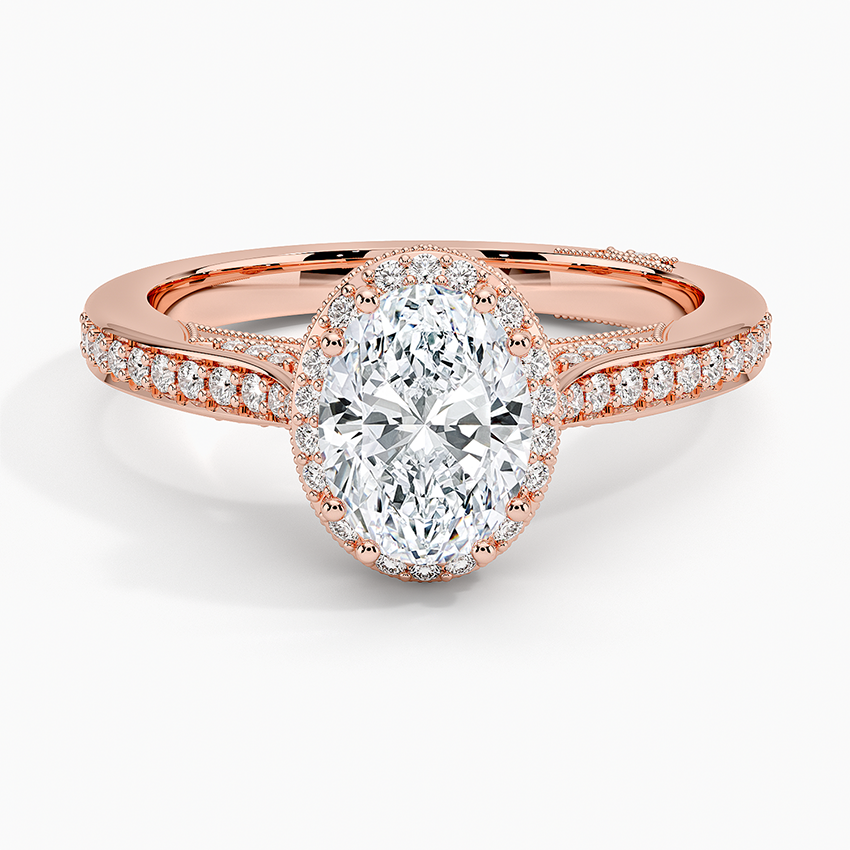 1.50 Karat Oval Halo Tasarım Tektaş Laboratuvar Pırlanta Yüzük 18K -Clarella - Bold Diamonds