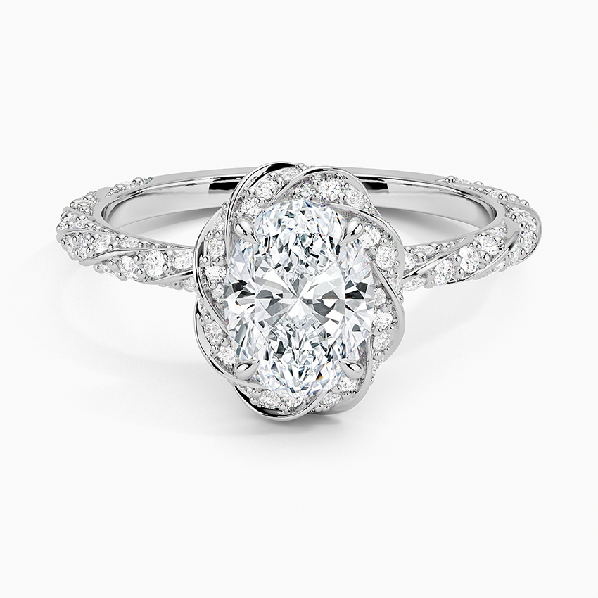 1.50 Karat Oval Halo Tasarım Tektaş Laboratuvar Pırlanta Yüzük 18k -Elyra - Bold Diamonds