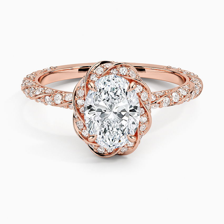 1.50 Karat Oval Halo Tasarım Tektaş Laboratuvar Pırlanta Yüzük 18k -Elyra - Bold Diamonds