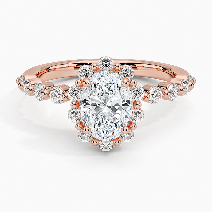 1.50 Karat Oval Halo Tasarım Tektaş Laboratuvar Pırlanta Yüzük 18K -Mirara - Bold Diamonds