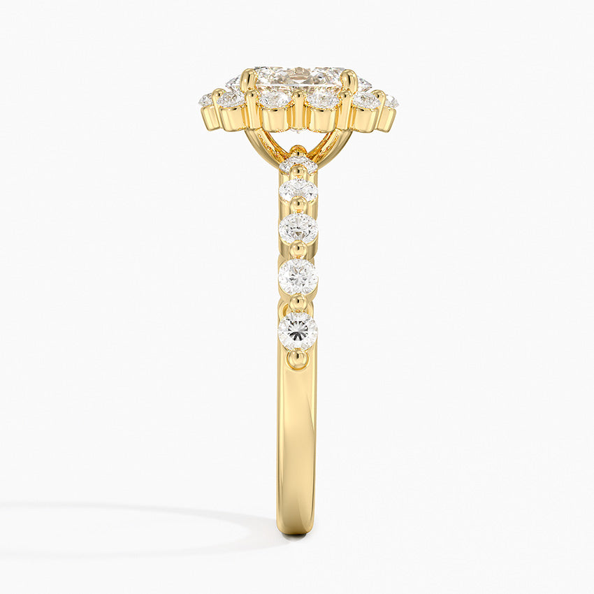 1.50 Karat Oval Halo Tasarım Tektaş Laboratuvar Pırlanta Yüzük 18K -Mirara - Bold Diamonds