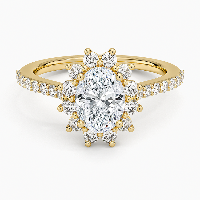 1,50 Karat Oval Halo Tasarım Tektaş Laboratuvar Pırlanta Yüzük 18K -Seraphina - Bold Diamonds