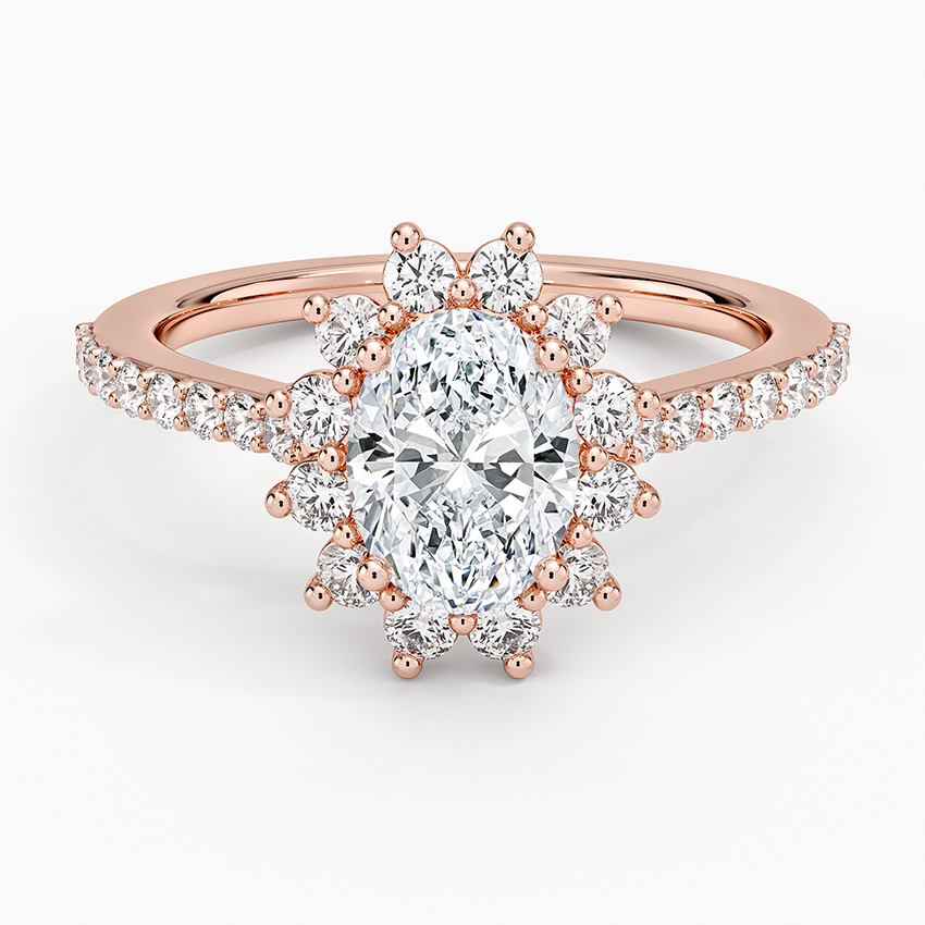 1,50 Karat Oval Halo Tasarım Tektaş Laboratuvar Pırlanta Yüzük 18K -Seraphina - Bold Diamonds