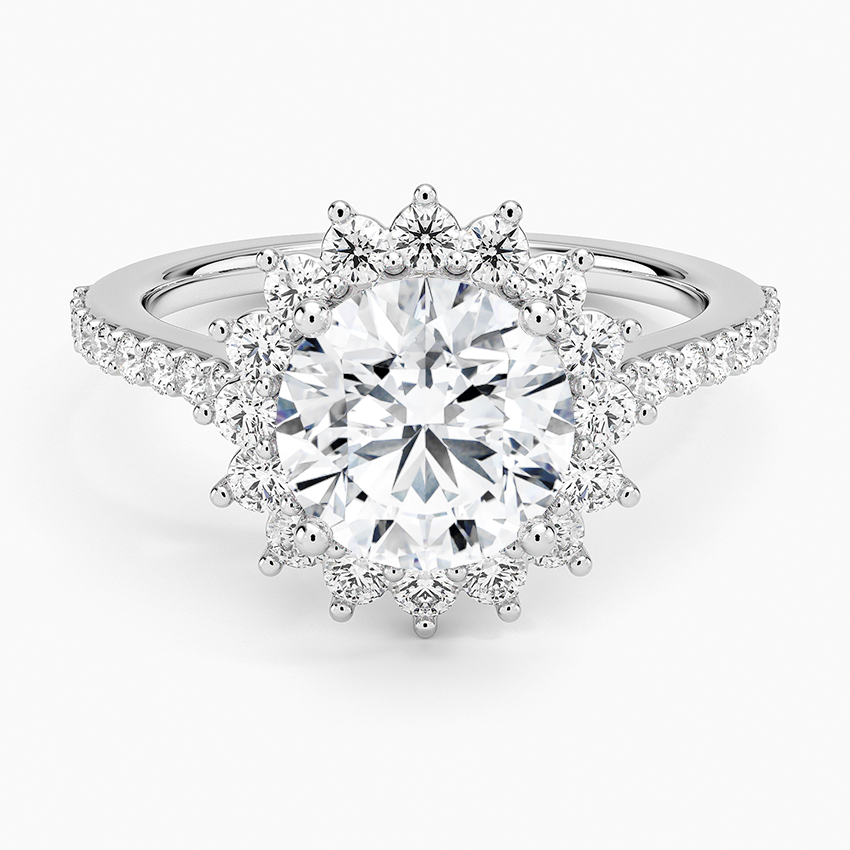 1,50 Karat Oval Halo Tasarım Tektaş Laboratuvar Pırlanta Yüzük 18K -Seraphina - Bold Diamonds
