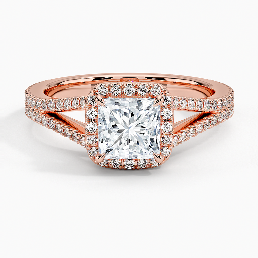 1,50 Karat Prenses Halo Tasarım Tektaş Laboratuvar Pırlanta Yüzük 18K - Aurelia - Bold Diamonds