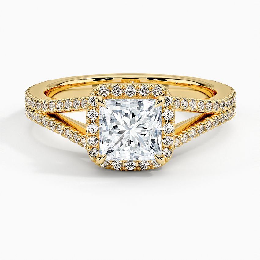 1,50 Karat Prenses Halo Tasarım Tektaş Laboratuvar Pırlanta Yüzük 18K - Aurelia - Bold Diamonds