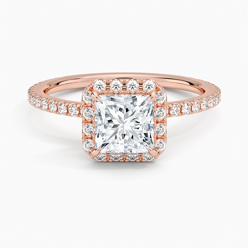1,50 Karat Prenses Halo Tasarım Tektaş Laboratuvar Pırlanta Yüzük 18K - Celestia - Bold Diamonds