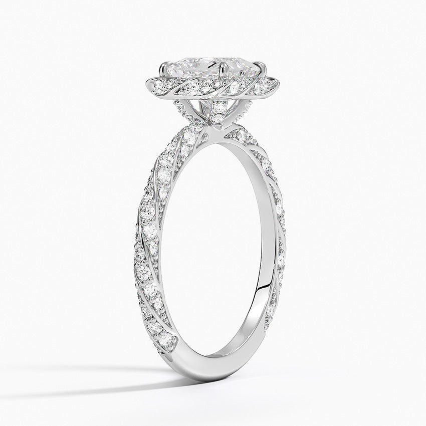 1.50 Karat Prenses Halo Tasarım Tektaş Laboratuvar Pırlanta Yüzük 18k -Elyra - Bold Diamonds
