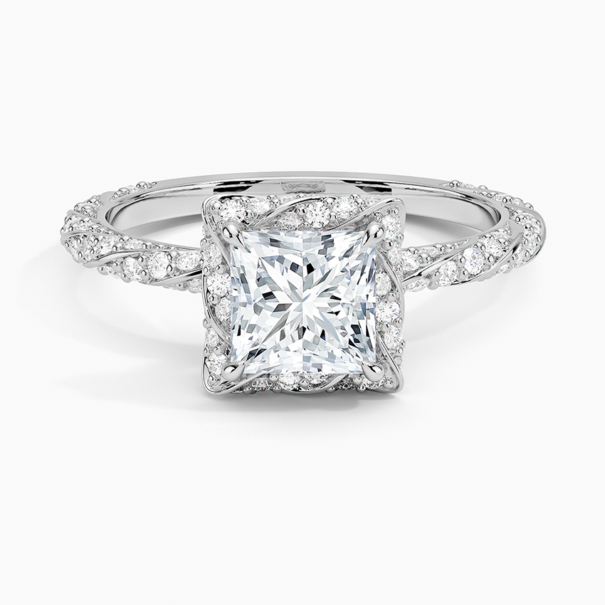 1.50 Karat Prenses Halo Tasarım Tektaş Laboratuvar Pırlanta Yüzük 18k -Elyra - Bold Diamonds