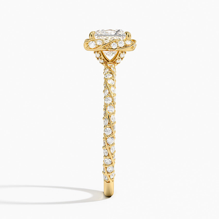 1.50 Karat Prenses Halo Tasarım Tektaş Laboratuvar Pırlanta Yüzük 18k -Elyra - Bold Diamonds