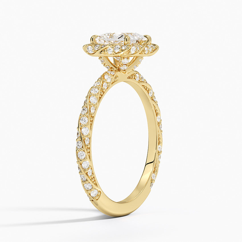 1.50 Karat Prenses Halo Tasarım Tektaş Laboratuvar Pırlanta Yüzük 18k -Elyra - Bold Diamonds