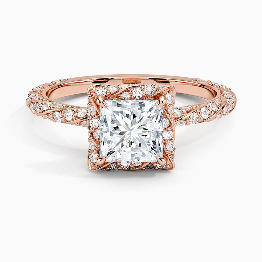 1.50 Karat Prenses Halo Tasarım Tektaş Laboratuvar Pırlanta Yüzük 18k -Elyra - Bold Diamonds