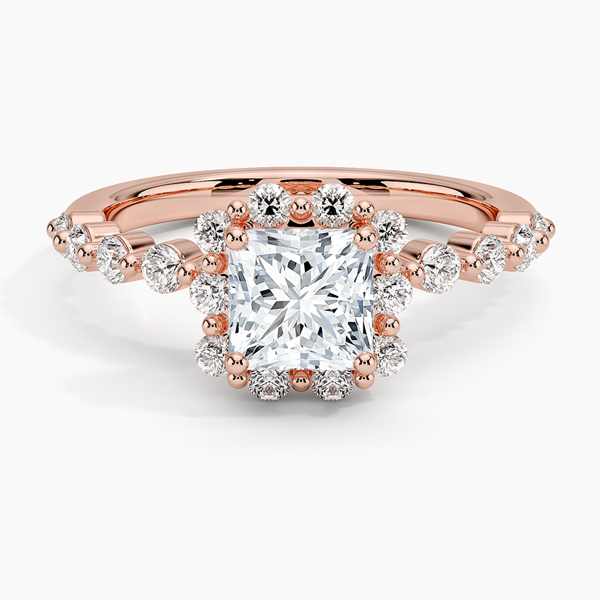 1.50 Karat Prenses Halo Tasarım Tektaş Laboratuvar Pırlanta Yüzük 18K -Mirara - Bold Diamonds