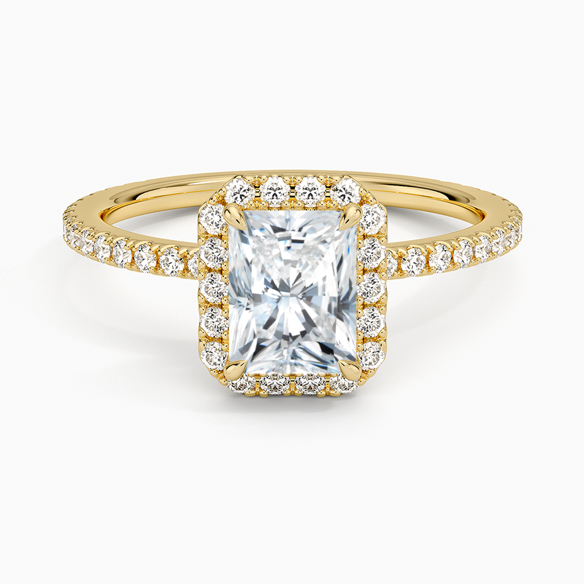 1,50 Karat Radiant Halo Tasarım Tektaş Laboratuvar Pırlanta Yüzük 18K -Celestia - Bold Diamonds